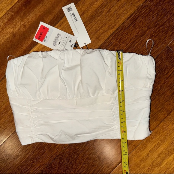 NWT ZARA Women’s Ruched White Tube Top Sz L - Picture 11 of 11